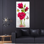 Rose Butterflies - Full Drill Round Drill - 45x85cm
