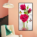 Rose Butterflies - Full Drill Round Drill - 45x85cm