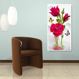 Rose Butterflies - Full Drill Round Drill - 45x85cm