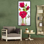 Rose Butterflies - Full Drill Round Drill - 45x85cm