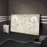 White Flowers - Full Drill Round Drill - 100x50cm