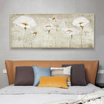 White Flowers - Full Drill Round Drill - 100x50cm