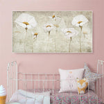 White Flowers - Full Drill Round Drill - 100x50cm