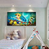 Mermaid - Full Drill Round Drill - 100x50cm