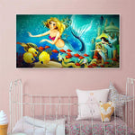 Mermaid - Full Drill Round Drill - 100x50cm