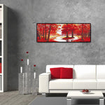 Red Tree - Full Drill Round Drill - 80x30cm