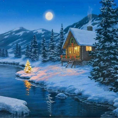 Snow Scene  - Full Drill Diamond Painting