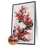 Bird on Branch - Full Drill Round Drill - 40x90cm