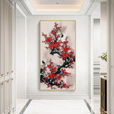 Bird on Branch - Full Drill Round Drill - 40x90cm