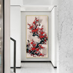 Bird on Branch - Full Drill Round Drill - 40x90cm