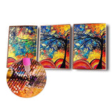 3 Panels Colorful Tree - Full Drill Round Drill - 95x45cm