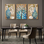 3 Panels Vase Tree - Full Drill Round Drill - 95x45cm