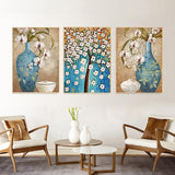 3 Panels Vase Tree - Full Drill Round Drill - 95x45cm