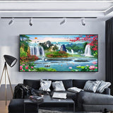 Waterfall Garden  - Full Drill Round Drill - 100x40cm