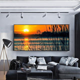 100x40cm Sunset Reed Marshes - Full Drill Round Drill - 100x40cm