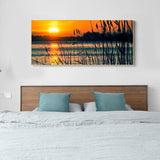 100x40cm Sunset Reed Marshes - Full Drill Round Drill - 100x40cm