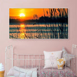 100x40cm Sunset Reed Marshes - Full Drill Round Drill - 100x40cm