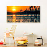 100x40cm Sunset Reed Marshes - Full Drill Round Drill - 100x40cm