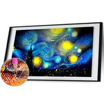 80x45cm Abstract Night Sky - Full Drill Round Drill - 80x45cm