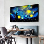 80x45cm Abstract Night Sky - Full Drill Round Drill - 80x45cm