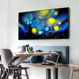 80x45cm Abstract Night Sky - Full Drill Round Drill - 80x45cm