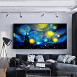 80x45cm Abstract Night Sky - Full Drill Round Drill - 80x45cm