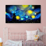 80x45cm Abstract Night Sky - Full Drill Round Drill - 80x45cm