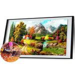 Quiet Village - Full Drill Round Drill - 100x50cm