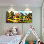 Quiet Village - Full Drill Round Drill - 100x50cm