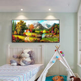 Quiet Village - Full Drill Round Drill - 100x50cm