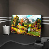 Quiet Village - Full Drill Round Drill - 100x50cm