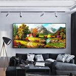 Quiet Village - Full Drill Round Drill - 100x50cm