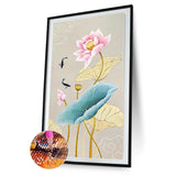 Fish Lotus - Full Drill Round Drill - 45x85cm
