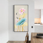 Fish Lotus - Full Drill Round Drill - 45x85cm