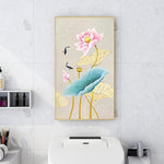 Fish Lotus - Full Drill Round Drill - 45x85cm