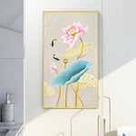 Fish Lotus - Full Drill Round Drill - 45x85cm