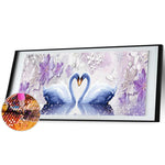 Swan Love - Full Drill Round Drill - 80x30cm