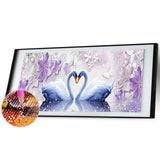 Swan Love - Full Drill Round Drill - 80x30cm