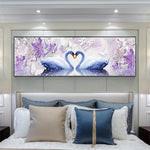 Swan Love - Full Drill Round Drill - 80x30cm