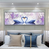 Swan Love - Full Drill Round Drill - 80x30cm