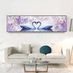 Swan Love - Full Drill Round Drill - 80x30cm