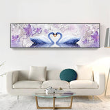 Swan Love - Full Drill Round Drill - 80x30cm