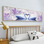 Swan Love - Full Drill Round Drill - 80x30cm