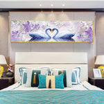 Swan Love - Full Drill Round Drill - 80x30cm