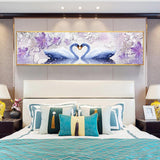 Swan Love - Full Drill Round Drill - 80x30cm