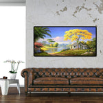 Village House - Full Drill Round Drill - 100x50cm