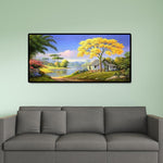 Village House - Full Drill Round Drill - 100x50cm