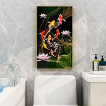 45x85cm Koi Fish Lotus - Full Drill Round Drill - 45x85cm
