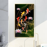 45x85cm Koi Fish Lotus - Full Drill Round Drill - 45x85cm