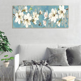 80x30cm White Plum Blossom - Full Drill Round Drill - 80x30cm